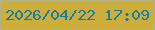 文字の大きさ：5、枠の色：b2b381、背景の色：cdae3a、文字の色：177ea1 無料ブログパーツのブログ時計