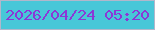 文字の大きさ：3、枠の色：b2b7cb、背景の色：48c7d8、文字の色：8c38d6 無料ブログパーツのブログ時計