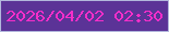 文字の大きさ：2、枠の色：b2b7dc、背景の色：5b3397、文字の色：f72eca 無料ブログパーツのブログ時計