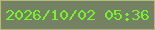 文字の大きさ：4、枠の色：b2b97b、背景の色：748162、文字の色：76f427 無料ブログパーツのブログ時計