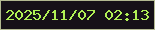 文字の大きさ：3、枠の色：b2b991、背景の色：161118、文字の色：b0f055 無料ブログパーツのブログ時計