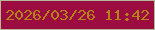 文字の大きさ：5、枠の色：b2ba97、背景の色：9d0c41、文字の色：b38319 無料ブログパーツのブログ時計