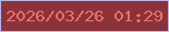 文字の大きさ：4、枠の色：b2baf1、背景の色：8b333b、文字の色：ef6e66 無料ブログパーツのブログ時計