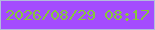 文字の大きさ：1、枠の色：b2bbdd、背景の色：a44cfe、文字の色：86c73c 無料ブログパーツのブログ時計