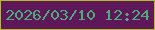 文字の大きさ：2、枠の色：b2bc27、背景の色：5e1859、文字の色：4dac7a 無料ブログパーツのブログ時計