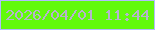 文字の大きさ：5、枠の色：b2bcfd、背景の色：62fa0b、文字の色：b6b3ce 無料ブログパーツのブログ時計