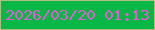 文字の大きさ：4、枠の色：b2be80、背景の色：08b746、文字の色：e859d6 無料ブログパーツのブログ時計