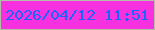 文字の大きさ：2、枠の色：b2bea6、背景の色：f730e0、文字の色：1a66fb 無料ブログパーツのブログ時計