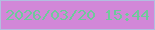 文字の大きさ：2、枠の色：b2bee0、背景の色：d287d8、文字の色：6fc99b 無料ブログパーツのブログ時計