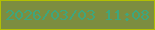 文字の大きさ：2、枠の色：b2bf02、背景の色：7c8d40、文字の色：3ea67d 無料ブログパーツのブログ時計