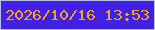 文字の大きさ：1、枠の色：b2bfea、背景の色：4221e4、文字の色：f8a31f 無料ブログパーツのブログ時計
