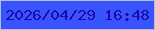 文字の大きさ：1、枠の色：b2c1d4、背景の色：3954ff、文字の色：190baa 無料ブログパーツのブログ時計