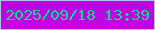 文字の大きさ：1、枠の色：b2c2ea、背景の色：bc06df、文字の色：05de90 無料ブログパーツのブログ時計
