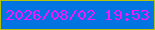 文字の大きさ：1、枠の色：b2c308、背景の色：0074e0、文字の色：f717fc 無料ブログパーツのブログ時計