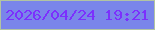 文字の大きさ：1、枠の色：b2c4a2、背景の色：7a85ea、文字の色：7c30fd 無料ブログパーツのブログ時計