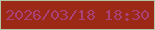 文字の大きさ：3、枠の色：b2c5a5、背景の色：9b2916、文字の色：a94176 無料ブログパーツのブログ時計