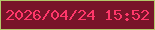 文字の大きさ：3、枠の色：b2c869、背景の色：781429、文字の色：ff376a 無料ブログパーツのブログ時計