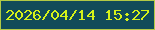 文字の大きさ：1、枠の色：b2c945、背景の色：114b59、文字の色：d6f219 無料ブログパーツのブログ時計