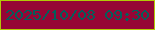 文字の大きさ：1、枠の色：b2ca07、背景の色：960635、文字の色：035f5b 無料ブログパーツのブログ時計