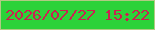 文字の大きさ：1、枠の色：b2ca83、背景の色：2dd239、文字の色：cb2051 無料ブログパーツのブログ時計