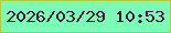 文字の大きさ：5、枠の色：b2cb37、背景の色：7afbb6、文字の色：451441 無料ブログパーツのブログ時計
