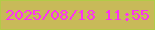 文字の大きさ：5、枠の色：b2cb47、背景の色：c8ba59、文字の色：fe31f3 無料ブログパーツのブログ時計