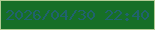文字の大きさ：5、枠の色：b2cc95、背景の色：166f27、文字の色：20626e 無料ブログパーツのブログ時計