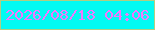 文字の大きさ：1、枠の色：b2cd81、背景の色：03faf2、文字の色：f377fe 無料ブログパーツのブログ時計