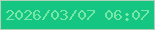 文字の大きさ：2、枠の色：b2cfb7、背景の色：15c582、文字の色：76e7a6 無料ブログパーツのブログ時計
