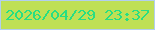 文字の大きさ：2、枠の色：b2cfef、背景の色：bfe055、文字の色：27de83 無料ブログパーツのブログ時計