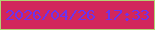 文字の大きさ：3、枠の色：b2d373、背景の色：d2265c、文字の色：6c32ed 無料ブログパーツのブログ時計
