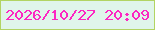 文字の大きさ：5、枠の色：b2d462、背景の色：e0f5ea、文字の色：fc28c2 無料ブログパーツのブログ時計