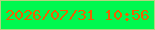 文字の大きさ：5、枠の色：b2d47f、背景の色：00f84f、文字の色：ef5f00 無料ブログパーツのブログ時計