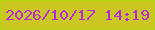 文字の大きさ：4、枠の色：b2d711、背景の色：cbc720、文字の色：b22ed9 無料ブログパーツのブログ時計