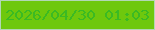 文字の大きさ：4、枠の色：b2d7b5、背景の色：6ec80d、文字の色：3bba23 無料ブログパーツのブログ時計