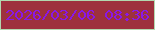 文字の大きさ：5、枠の色：b2d9af、背景の色：9e313d、文字の色：8a18e6 無料ブログパーツのブログ時計