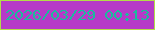 文字の大きさ：4、枠の色：b2dd49、背景の色：b63ac8、文字の色：1bbb9d 無料ブログパーツのブログ時計