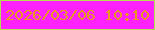 文字の大きさ：1、枠の色：b2e051、背景の色：ff22fe、文字の色：e99720 無料ブログパーツのブログ時計