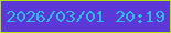 文字の大きさ：3、枠の色：b2e305、背景の色：5e38d6、文字の色：2bbae4 無料ブログパーツのブログ時計