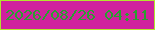 文字の大きさ：2、枠の色：b2e52e、背景の色：d0219e、文字の色：2a9f31 無料ブログパーツのブログ時計
