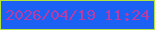 文字の大きさ：5、枠の色：b2e63a、背景の色：1b62f4、文字の色：b53da5 無料ブログパーツのブログ時計