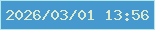 文字の大きさ：5、枠の色：b2e6e9、背景の色：4599ce、文字の色：dbe9cd 無料ブログパーツのブログ時計
