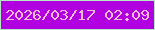文字の大きさ：3、枠の色：b2e9bf、背景の色：b101e0、文字の色：f1bbd1 無料ブログパーツのブログ時計