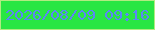 文字の大きさ：2、枠の色：b2eb81、背景の色：29e643、文字の色：5c85f5 無料ブログパーツのブログ時計