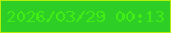 文字の大きさ：3、枠の色：b2ef0b、背景の色：2dcf26、文字の色：40ed14 無料ブログパーツのブログ時計