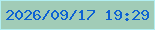 文字の大きさ：2、枠の色：b2eff2、背景の色：a1ccb7、文字の色：0d61d3 無料ブログパーツのブログ時計