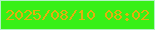 文字の大きさ：5、枠の色：b2f2c4、背景の色：37f017、文字の色：e2b00e 無料ブログパーツのブログ時計