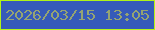 文字の大きさ：1、枠の色：b2f317、背景の色：365ab9、文字の色：95a472 無料ブログパーツのブログ時計