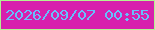 文字の大きさ：3、枠の色：b2f391、背景の色：d71fad、文字の色：66bffd 無料ブログパーツのブログ時計