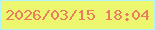 文字の大きさ：5、枠の色：b2f4f8、背景の色：ecf66e、文字の色：ea7d5f 無料ブログパーツのブログ時計